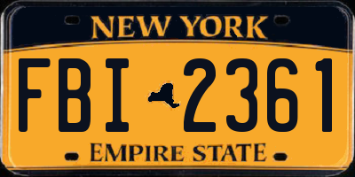 NY license plate FBI2361