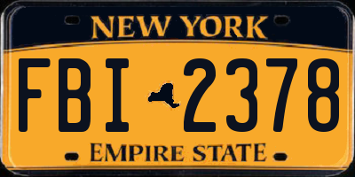 NY license plate FBI2378