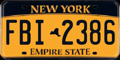 NY license plate FBI2386