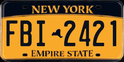 NY license plate FBI2421