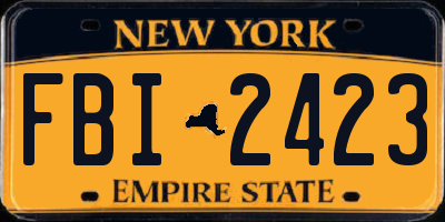 NY license plate FBI2423
