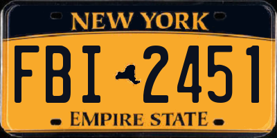 NY license plate FBI2451