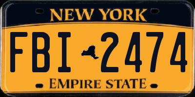 NY license plate FBI2474