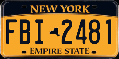 NY license plate FBI2481