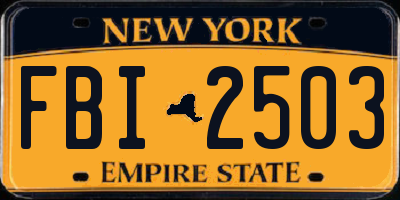NY license plate FBI2503