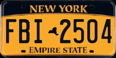 NY license plate FBI2504