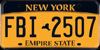 NY license plate FBI2507