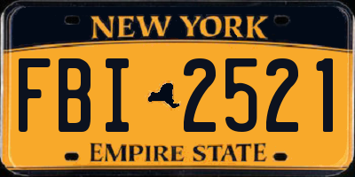 NY license plate FBI2521