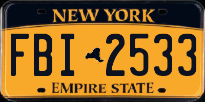 NY license plate FBI2533