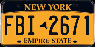 NY license plate FBI2671