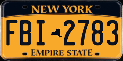 NY license plate FBI2783