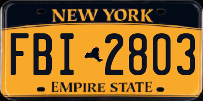 NY license plate FBI2803