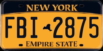 NY license plate FBI2875