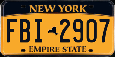 NY license plate FBI2907