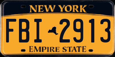 NY license plate FBI2913