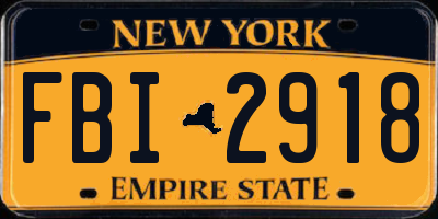 NY license plate FBI2918