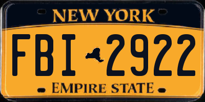 NY license plate FBI2922