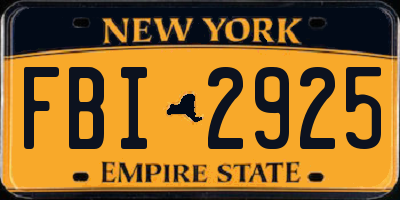 NY license plate FBI2925