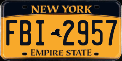 NY license plate FBI2957