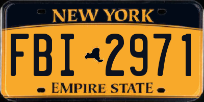 NY license plate FBI2971