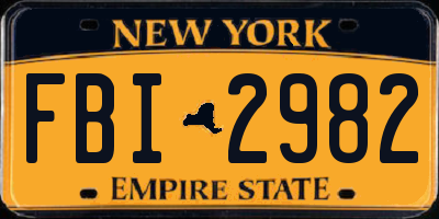 NY license plate FBI2982