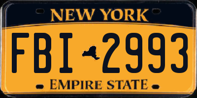 NY license plate FBI2993
