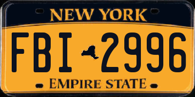 NY license plate FBI2996