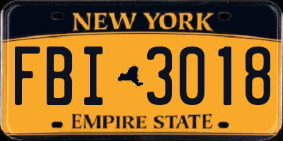 NY license plate FBI3018
