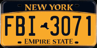 NY license plate FBI3071