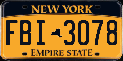 NY license plate FBI3078