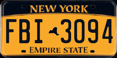 NY license plate FBI3094