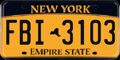 NY license plate FBI3103