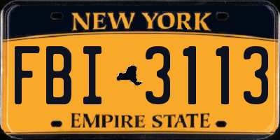 NY license plate FBI3113