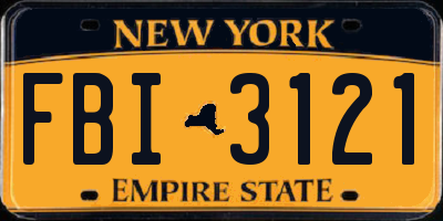 NY license plate FBI3121