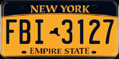 NY license plate FBI3127