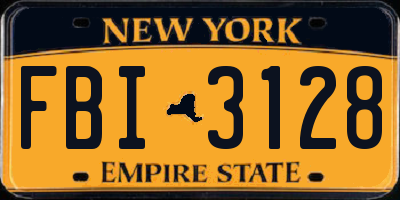 NY license plate FBI3128