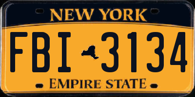 NY license plate FBI3134