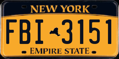 NY license plate FBI3151