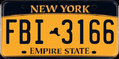 NY license plate FBI3166
