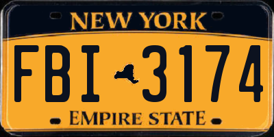 NY license plate FBI3174