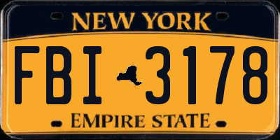 NY license plate FBI3178