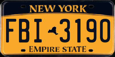 NY license plate FBI3190