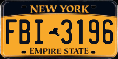 NY license plate FBI3196