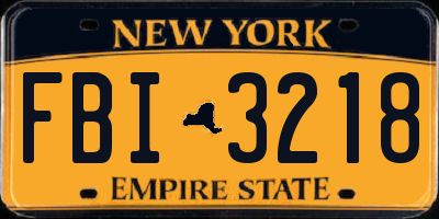 NY license plate FBI3218