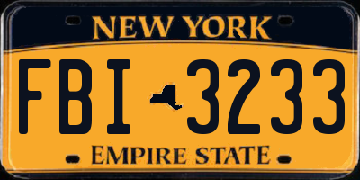 NY license plate FBI3233