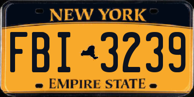NY license plate FBI3239