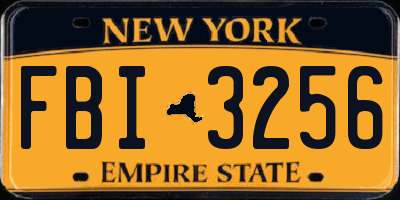 NY license plate FBI3256