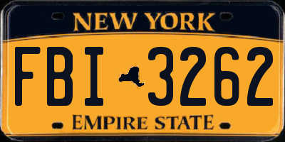 NY license plate FBI3262