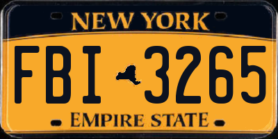 NY license plate FBI3265