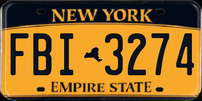 NY license plate FBI3274
